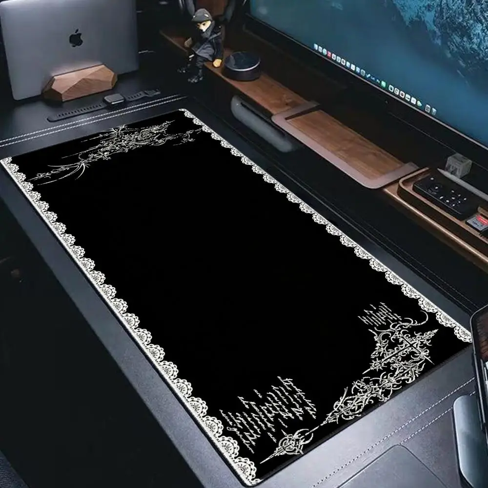 Mouse Pad Dark Style Lace Edge Mousepad Computer Table Mat Desktop Mouse Mat  Accessory Desk Pad Room Decoration Rubber HYBXAXC