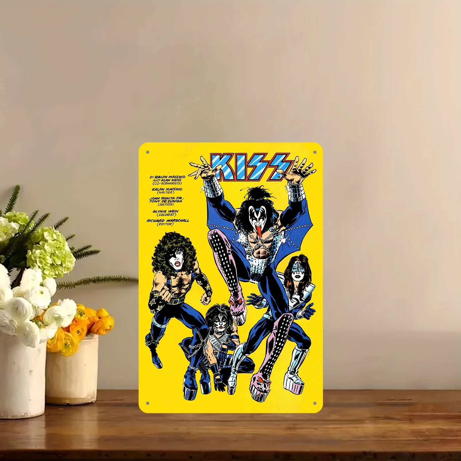 1 KISS Band Metal Tin Sign, Vintage Rock Music Poster, Iron Wall Decor, Suitable for Home, Office, Men'S Lounge, Street,