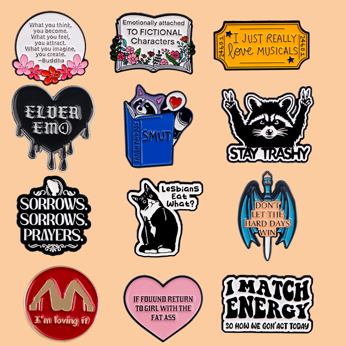 

Animals Enamelled Brooches Quotations Pins Backpack Lapel Badges Fashion Jewelry Accessories Festival Souvenir Gifts For Friends