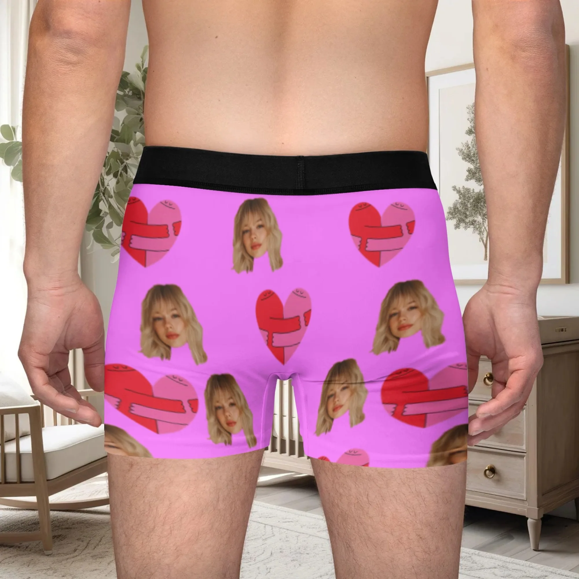 Personalized Face Photo Underwear Custom Boxer Briefs Custom Men Valentine's Day Gift For Husband Anniversary Gift for Dad view 2