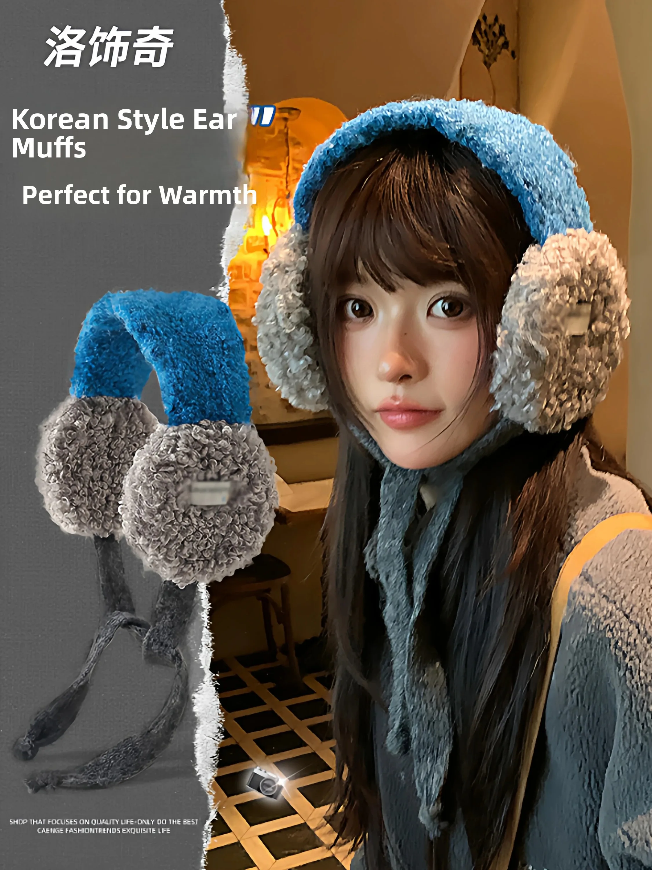 Korean Style Thickened Plush Ear Muffs Women's Winter Cycling Ear Protection Belted Ear Covers Cold Proof Ear Warmers