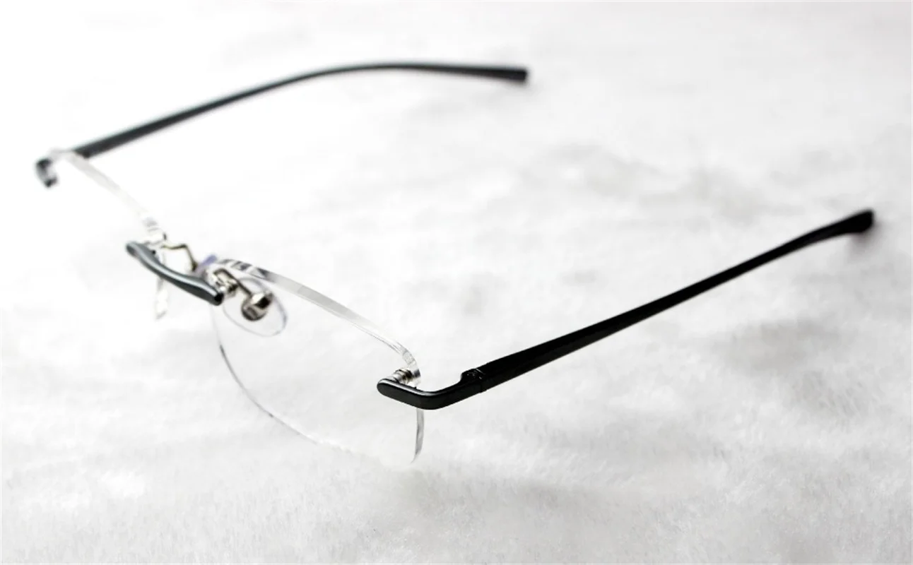 New Aluminium Magnesium Rimless Frameless Super Light Rigid Men Women Reading Glasses + Case +1 +2 +2.5 +2.75 +3.75 +3.5