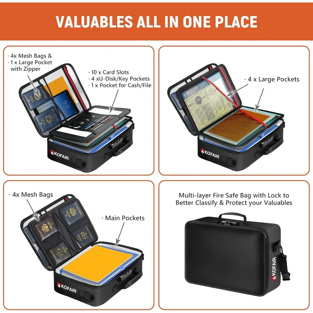 Bolsa para documentos (17 x 12 x 5 polegadas) com trava