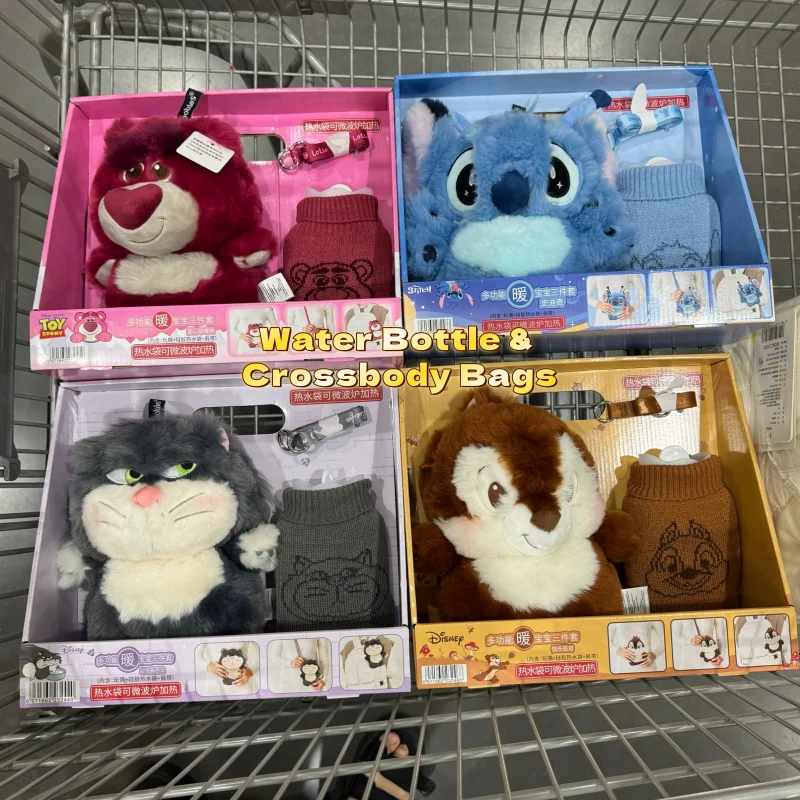 

New Stitch Lotso Chip Lucifer 3pcs Set - Multifunctional Hot Water Bottle & Crossbody Bags Perfect Festival Warm Gifts For Fans