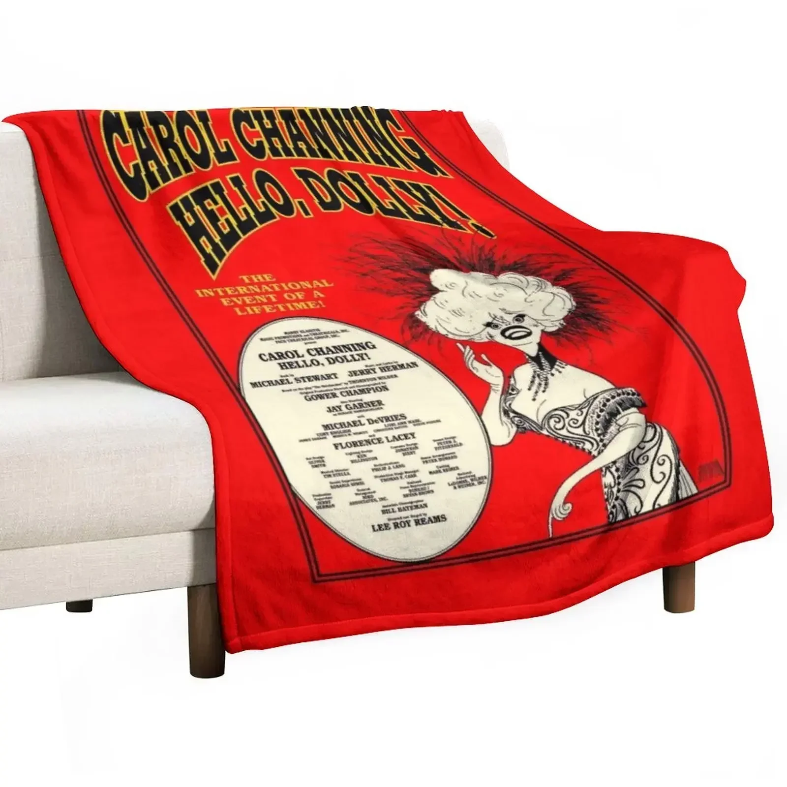 New HELLO DOLLY : Vintage Carol Channing Broadway Musical Print Throw Blanket Multi-Purpose warm for winter Blankets