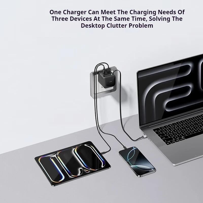 CUKTECH CP6 GaN Charger 65W Quick Charging 4.0 3.0 Type C PD Fast Charger With 0.7m Data Cable For iPhone 16 Pro Max Huawei