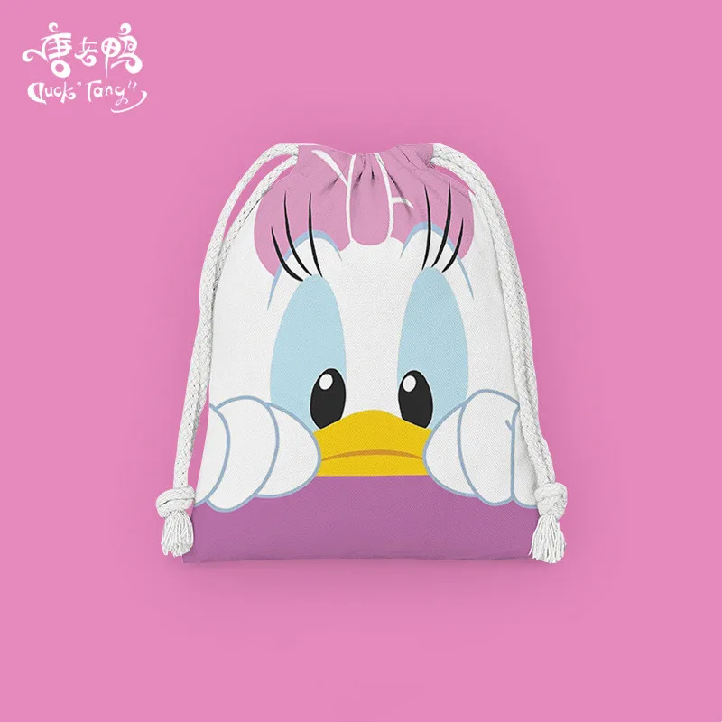 Disney Anime Donald Duck Polyester Fiber Drawstring Bag Kawaii Daisy Bundle Pocket Cartoon Gifts Storage Bag Party Children Gift