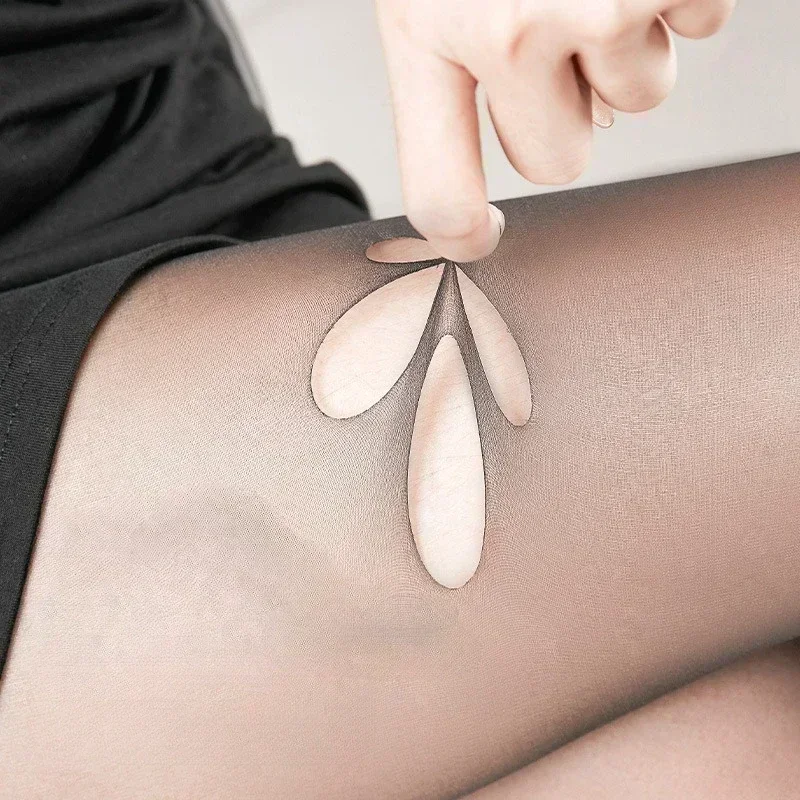 2/5 أزواج من الجوارب النسائية ذات المقاس النحيف المضادة للخطاف من الحرير، مرونة عالية تسمح بمرور الهواء، جوارب سفلية رفيعة للغاية