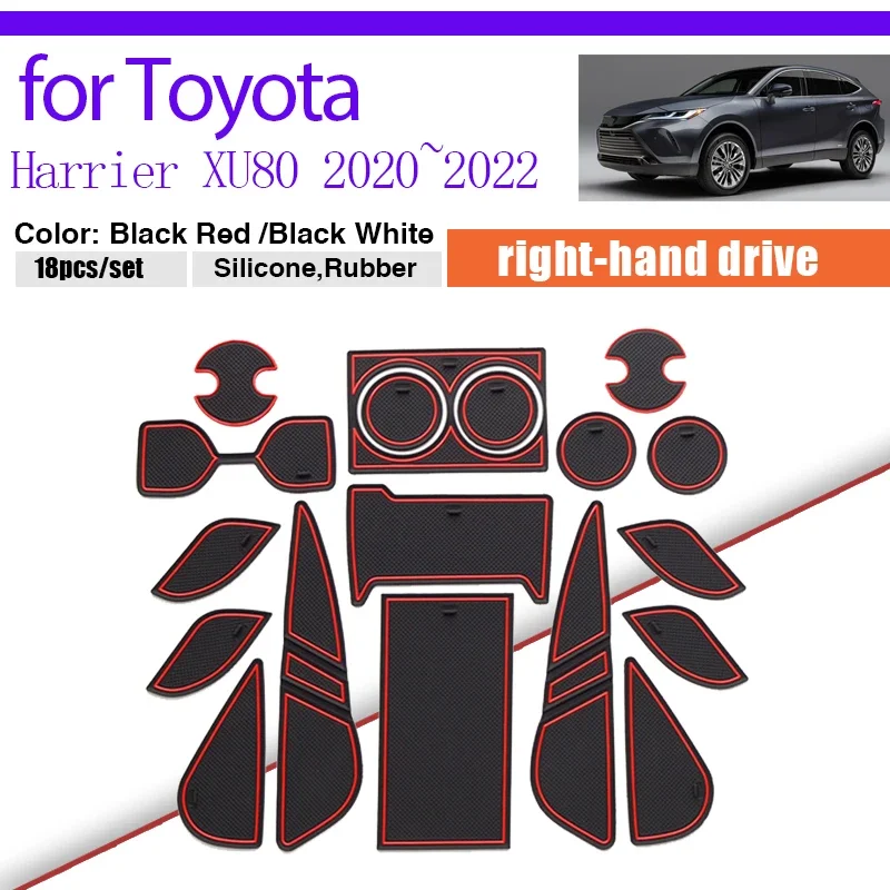 Car Door Groove Mat For Toyota HARRIER 80 Series Venza 2021 Door Slot Pads Modified Dust Pad Storage Pad Car Accessorie