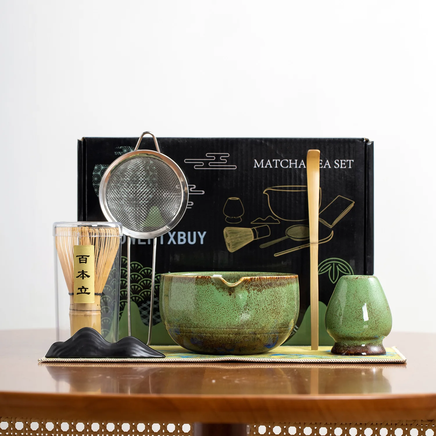 Ceramic glaze Matcha Tea Set Bamboo Tea Spoon Indoor Drinking Tea Brewing Utensils Song Dynasty Kung Fu Accessorie Birthday Gift