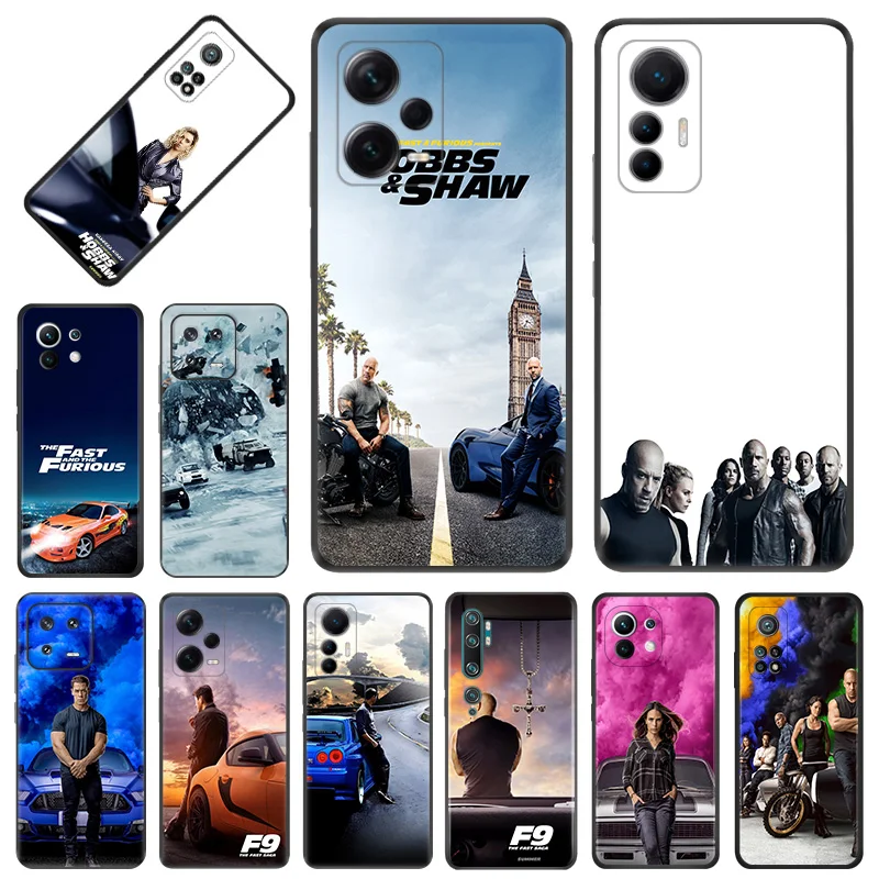 Phone Case for Xiaomi 13 12 Lite 12x 12t Redmi Note13 Note12 13c 12c 12s The Fast Furious Soft Black Anti-Drop Cover