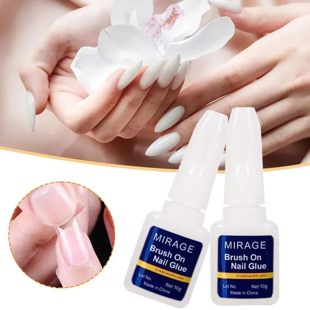 5 pz/vendita colla per unghie super forte punte acriliche e colla per unghie professionale con strass 10g colla a lunga durata ad asciugatura rapida