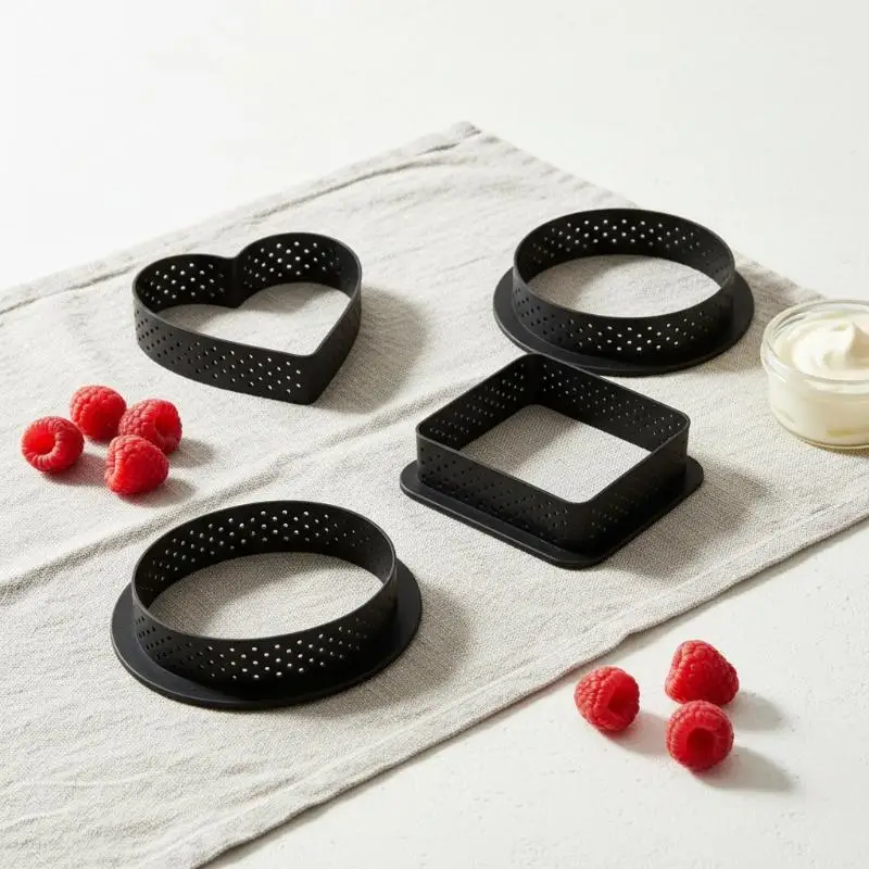 @*Tart Ring High Temperature Resistant Non-Stick Perforated Mold for Pie Mousse Cake Pastry