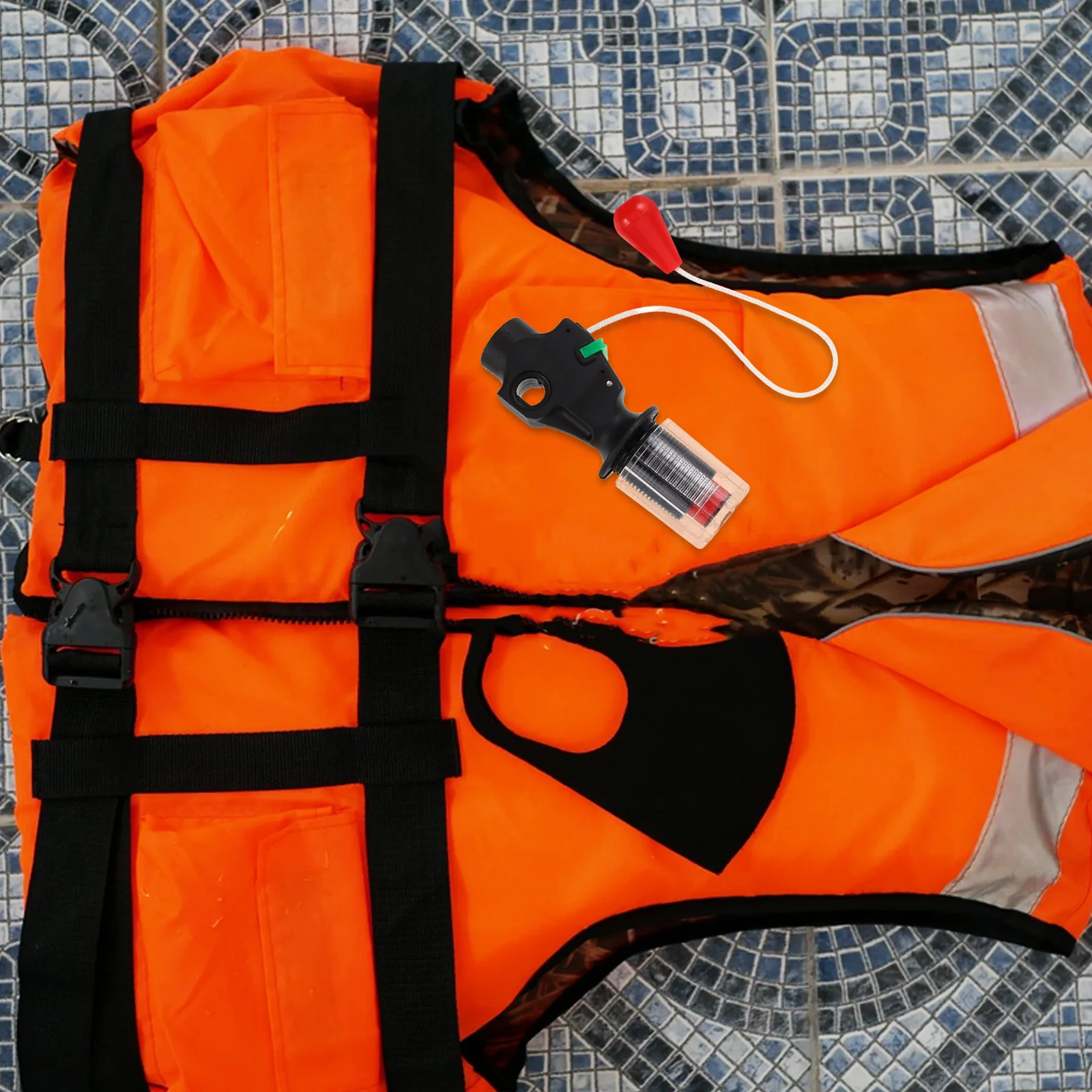 

Inflatable Life Vest Automatic Inflator Device Compact Quick Inflation Dual Manual Automatic Switch Replacement Life Jacket
