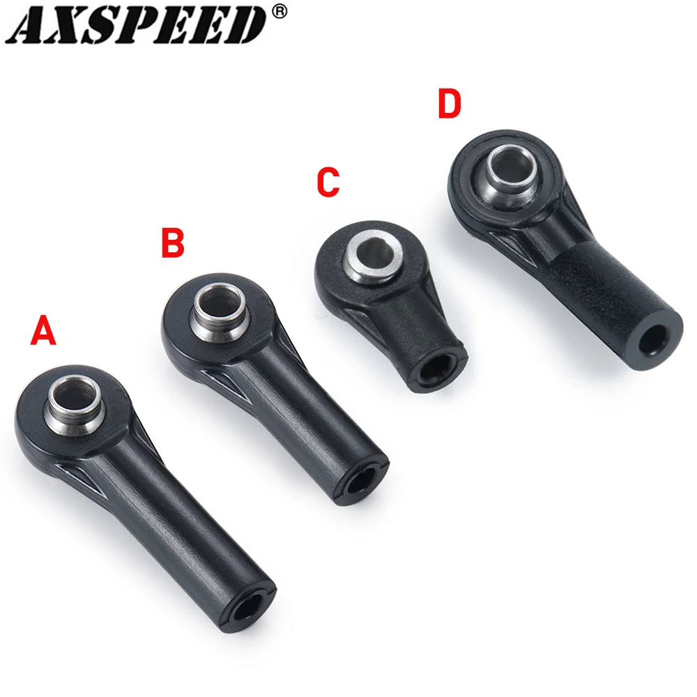 AXSPEED M3 Ball Joint Link Bar Rod End Plastic Ball Head Tie for Axial SCX10 90046 D90 TRX4 TRX6 1/10 RC Crawler Car