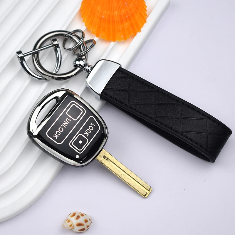 TPU Car Key Case Cover Holder for Lexus GX470 RX350 ES300 for Toyota Land Cruiser Camry Corolla FJ Car Key Cover Case Keychain