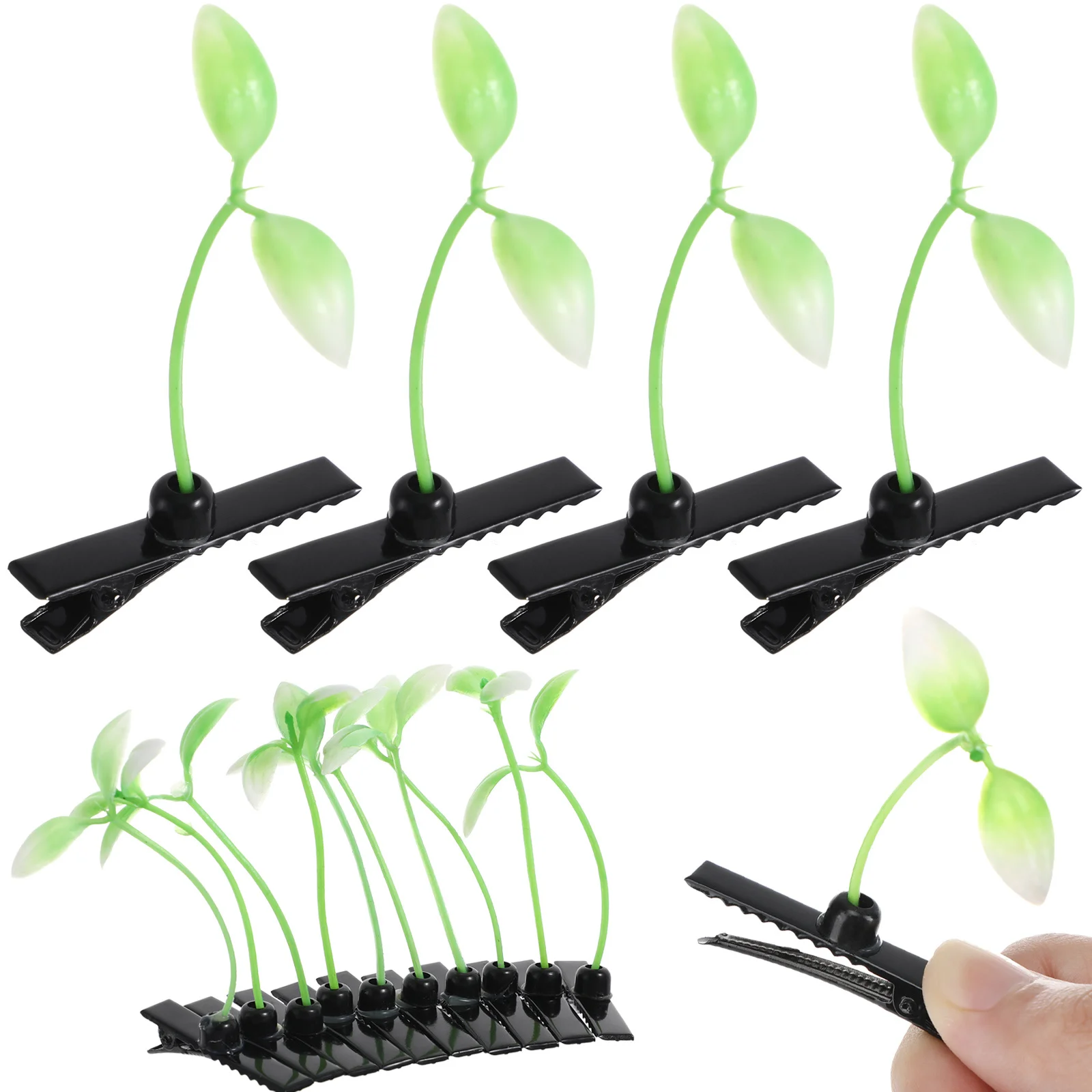 10 قطعة دبوس الشعر تنبت مشبك شعر الأخضر للنساء حفلة المنزل المدرسة أنيق Hairwear تنبت مشبك شعر مقاطع الرأس ملتوي