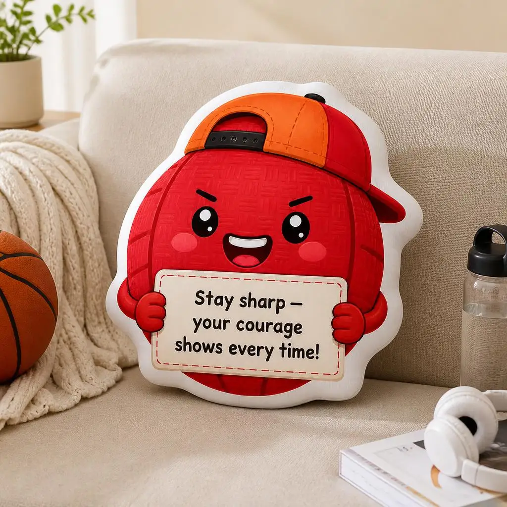 Cute Dodgeball Courage Sports Encouragement Cap Plush Pillow Cushion Irregular Stuffed Throw Pillow Home Decor Gift Sofa Bed