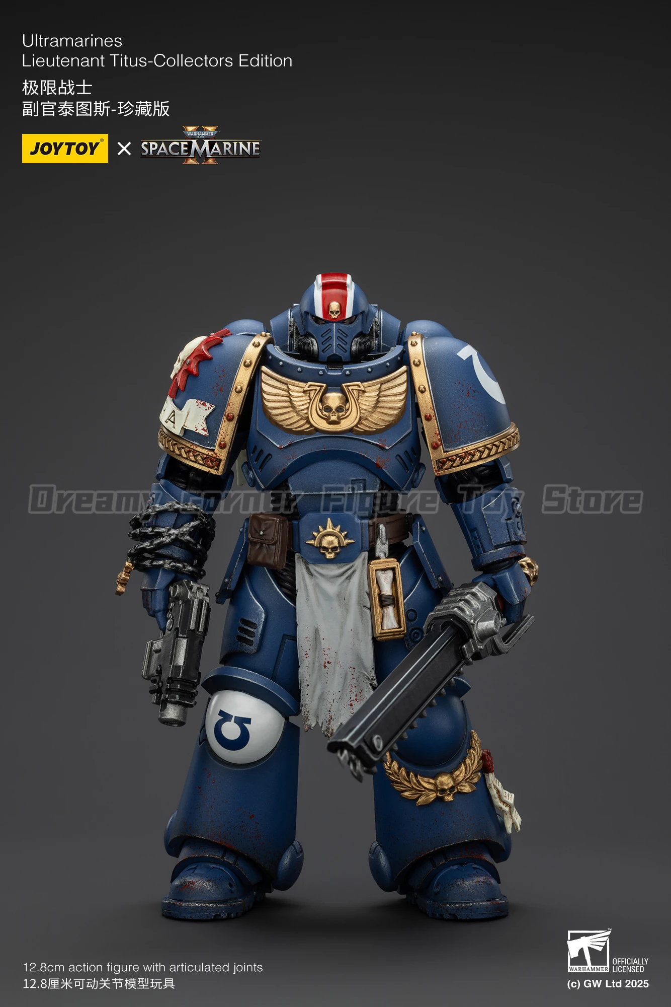 【Auf Lager】JOYTOY Warhammer 40K Ultramarines Titus Sergeant Gadriel Brother Chairon 3PCS Collectors Edition 1/18 Actionfiguren
