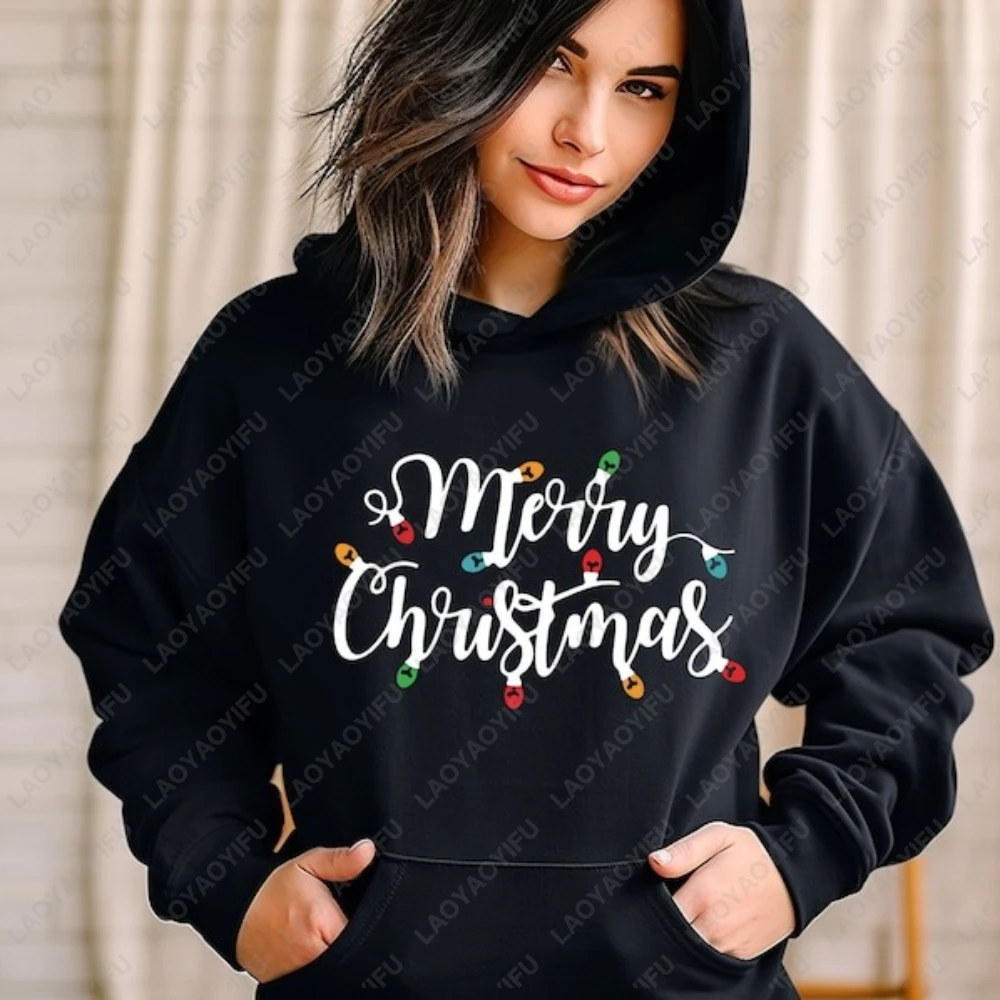 Joyeux noël sweat à capuche imprimé automne hiver pulls de noël pour femmes hommes vêtements décontracté Simple col rond sweat hauts