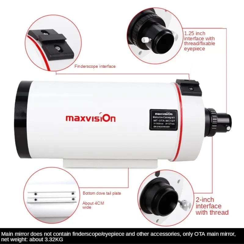 Maxvision 127/1900 astronomische telescoop OTA hoofdspiegel Maca 5 inch high-definition sterrenkijken nachtzicht bij weinig licht