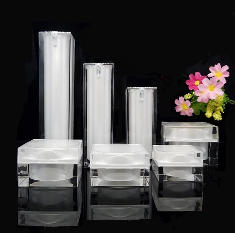 

15g 30g 50g Acrylic Cream Jar Empty Cosmetic Packing Container 15ml 30ml 60ml 100ml Lotion Pump Bottle ni158