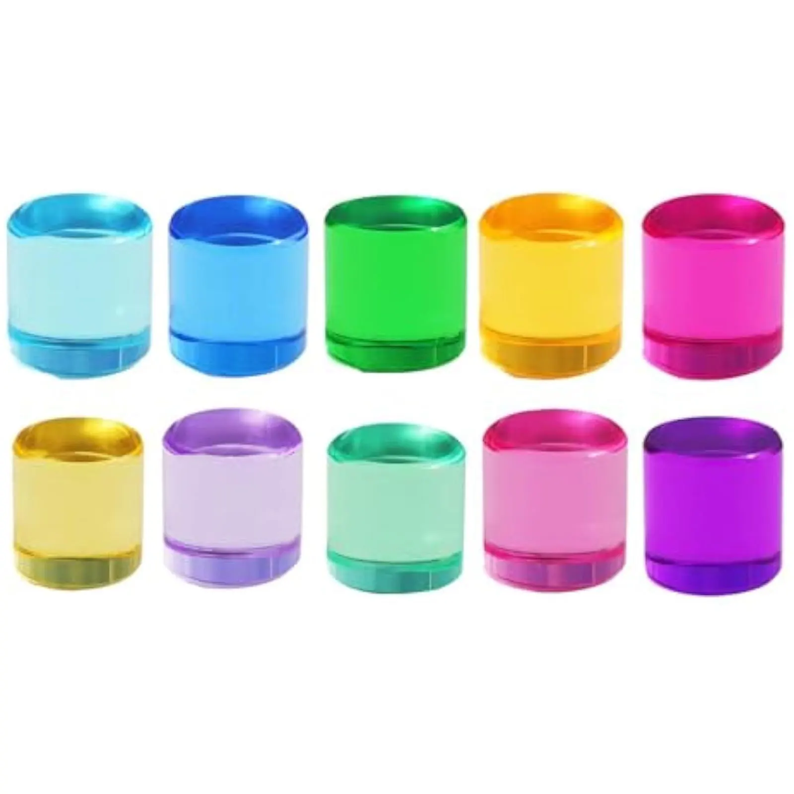 10 pçs arco-íris acrílico cilindros blocos acrílico arco-íris blocos de construção cilindro blocos de construção empilhamento brinquedo para crianças