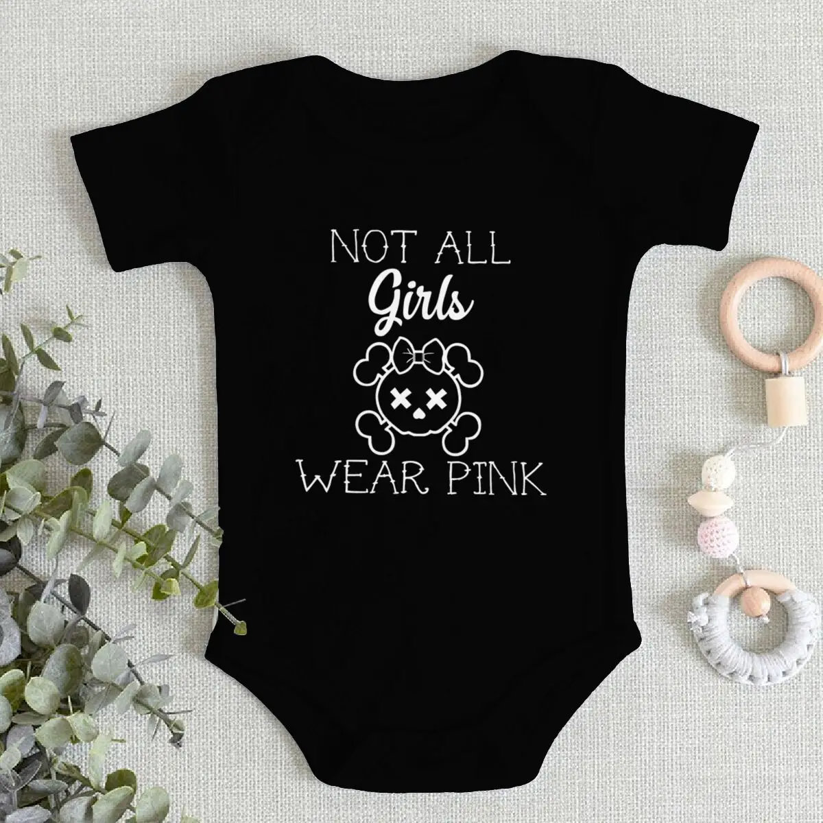 Cool Baby Girl Gift Skull Print Onesie Short Sleeve Infant Bodysuit 