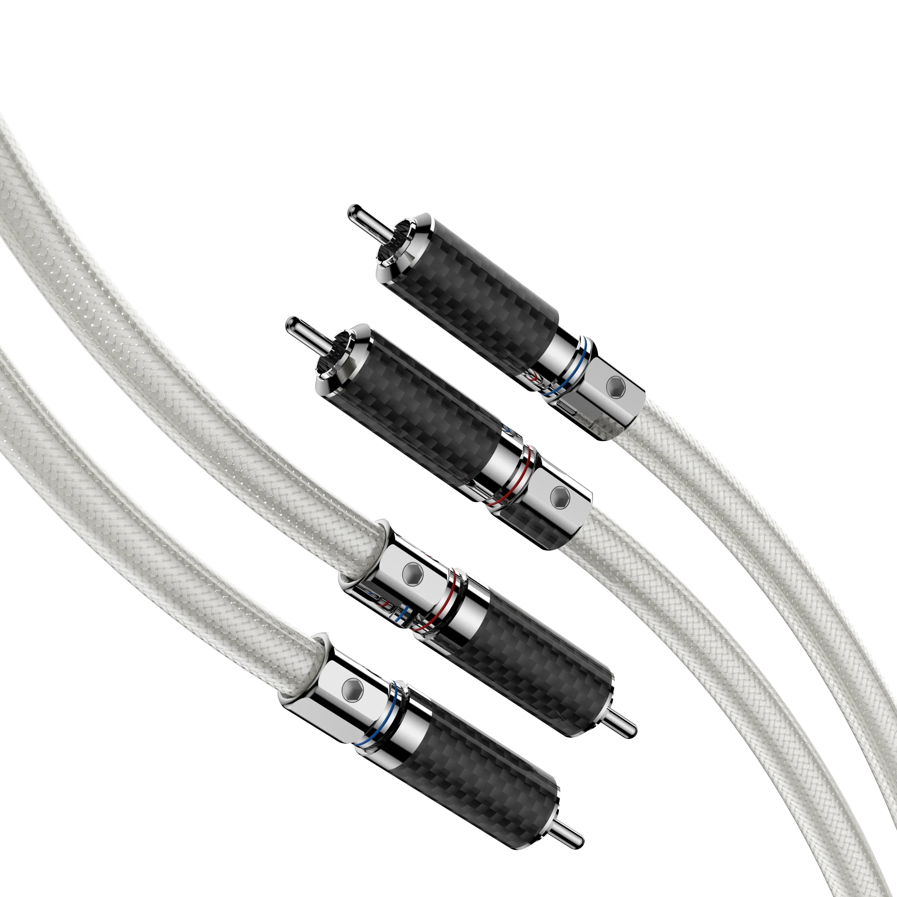 IC102AG 99.998% Pure Silver RCA Cable Carbon Fiber RCA To RCA Cable HiFi Audio Interconnect cable Solid PSS Pure Silver Core