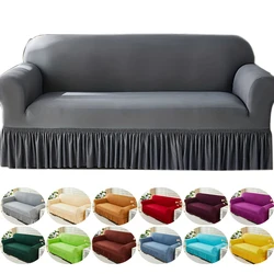 1pc Sofa Slipcover With Skirt L-shaped Sofa Cover Couch Cover for Bedroom Office Living Room Home Decor Furniture Protector