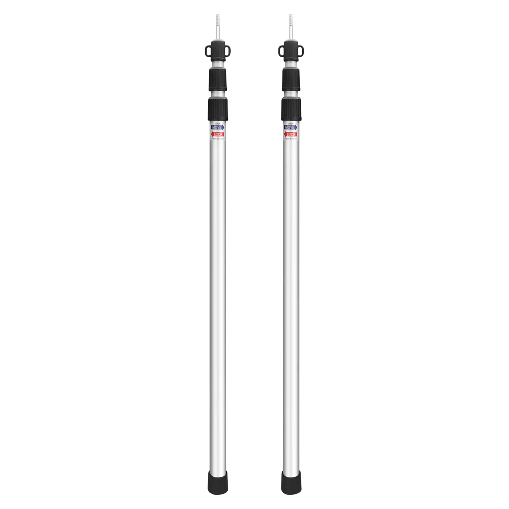 Set van 2 zeilstokken telescopische camping vervanging 3-delige aluminium tentstangen voor regenvlieg camping onderdak luifel luifel