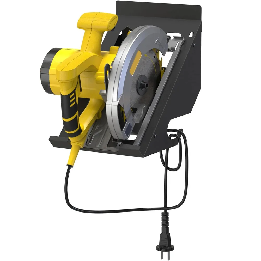 Heavy Duty Wall Mount Circular Saw Holder Rack Storage Organizer For Garage Workshop Tool Hanger With Cord Hook
