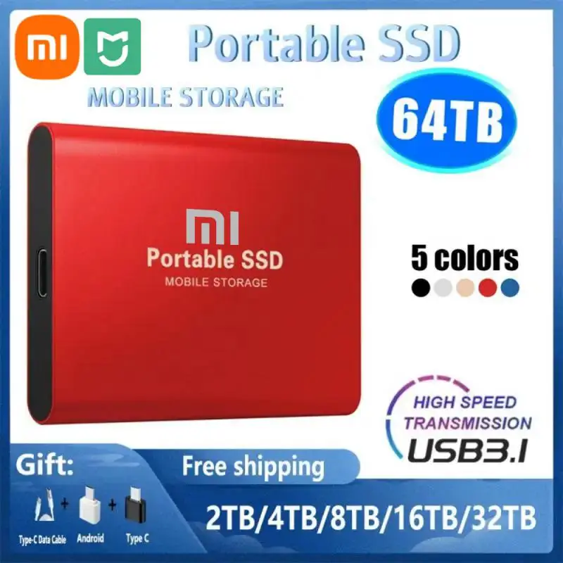 샤오미 MIJIA 휴대용 디스코 듀로 외장 하드 드라이브, 노트북용, USB3.1, C타입, M.2 SSD, 500GB 플래시 드라이브, 8TB 하드 디스크 