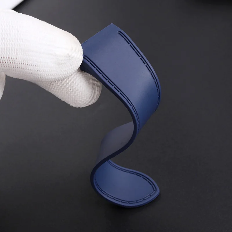 23 مللي متر 25 مللي متر حزام ساعة مطاطي عالي الجودة لساعة كارتييه الفرقة الرجالية سانتوس 100 سلسلة مشبك قابل للطي إكسسوارات أسود أزرق