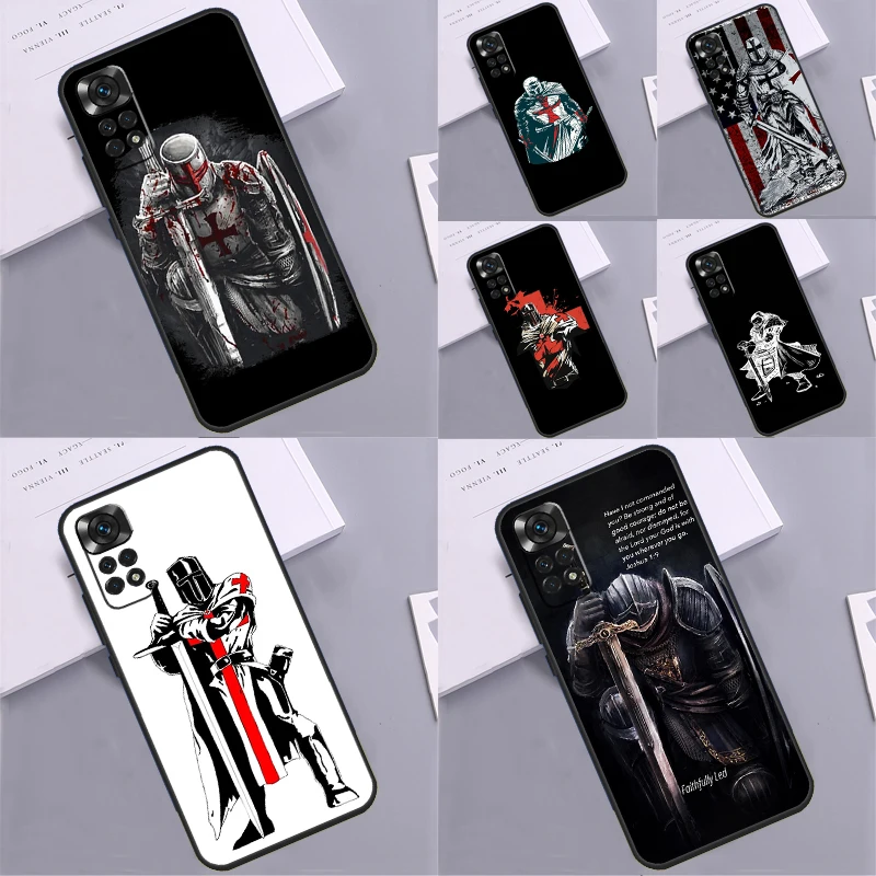 

Christian Templar Knights Case For Xiaomi Redmi Note 14 13 Pro 9 10 11 12 Pro 10S 11S 12S Redmi 14C 13C 10C 12C Coque