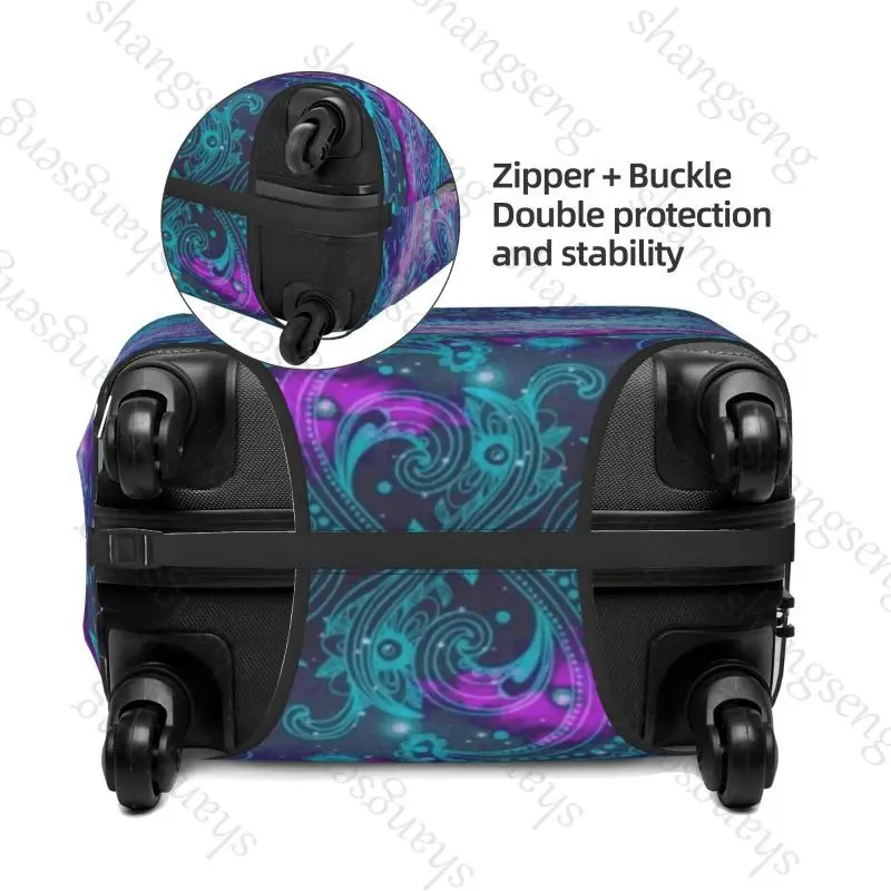 Fantasy Rainbow Doodle Travel suitcase protective case, suitcase cover, elastic protection, washable Luggage cover, 18-32 in