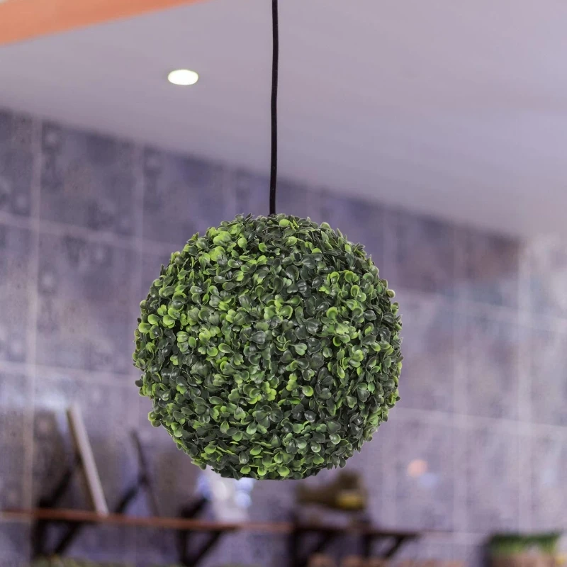 

Plastic Grass Sphere Hanging Decoration Artificial Topiary Plant Ball For Ceiling Garden Backyard Wedding Decoration 15UB