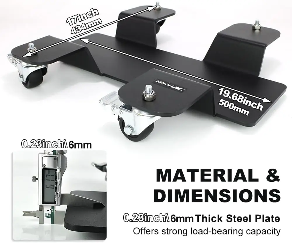 Motorcycle - Holds Up to 500lbs - Center Stand Mover Dolley 360-Degree Castor Heavy-Duty Bike Dolly for Easy Movement in Tight S