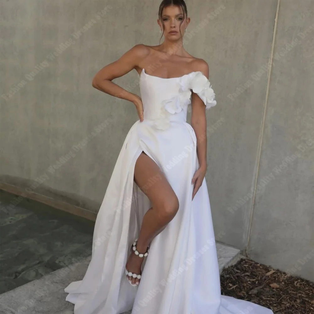 

Satin HigWomen Wedding Dresses Bridal Gowns Floor Length Princess Bridal Gowns Delicate Customized Style Vestidos De Novias 2024