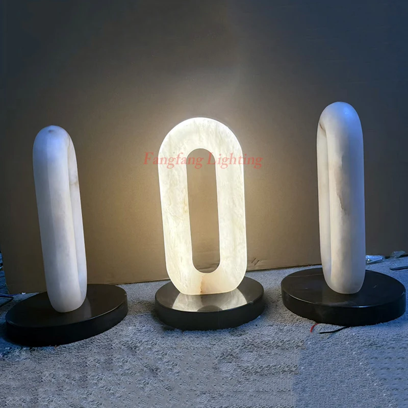 

Modern Style Natural Marble LED Table Lamp for Indoor Decoration Bedside Bedroom Living Room Study Desk Lighting Interior Decor