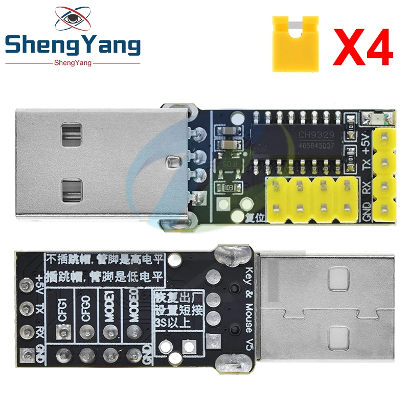 TZT CH9329 UART/TTL Serial Port To USB Module HID Full Keyboard Mouse Driver-Free Game Bevelopment Box