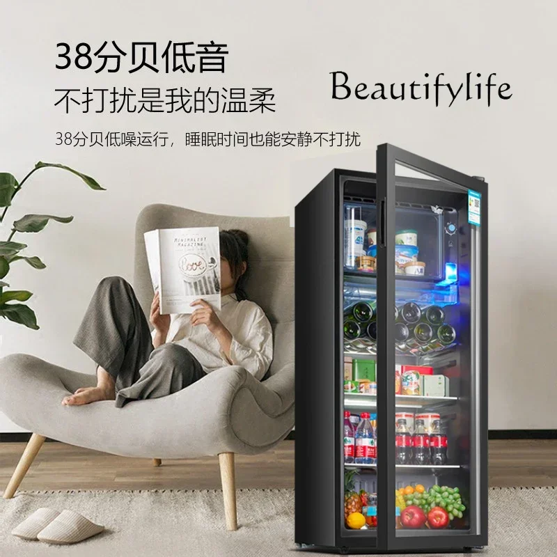 Ice Bar Home Minitype Refrigerator Office Large Capacity Transparent Refrigerator Red Wine Fresh Cabinet