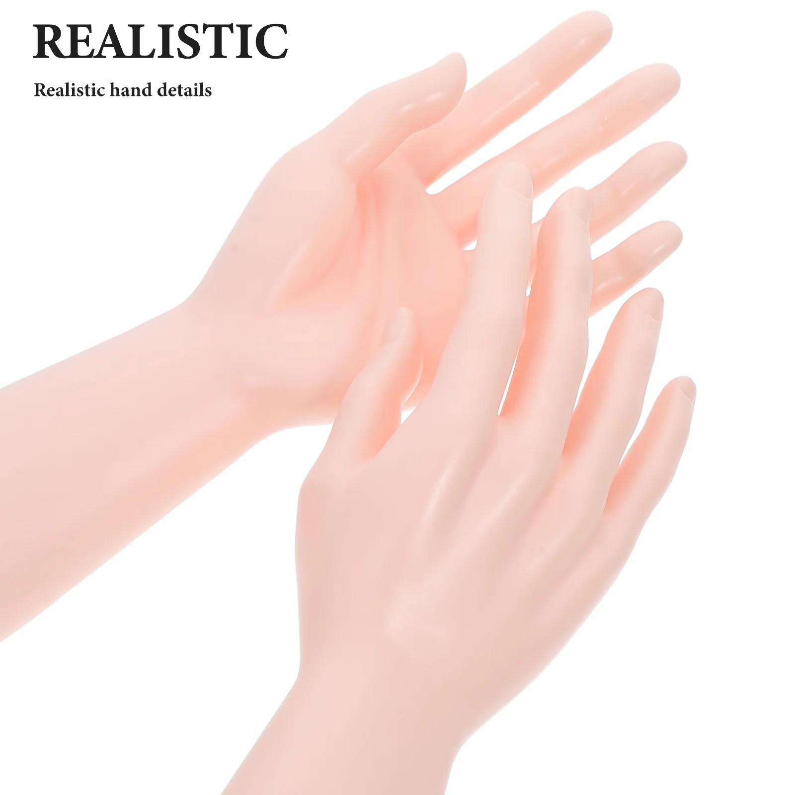 2pcs Hand Decoration Display Props Realistic Mannequin Hands For Jewelry Ring Bracelet Watch Showcase Stable Base Multi-Function