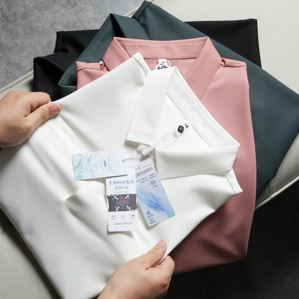 

Высококачественная мужская футболка из ледяного шелка с коротким рукавом, повседневная летняя, для бизнеса, стандартного кроя, тонкая.