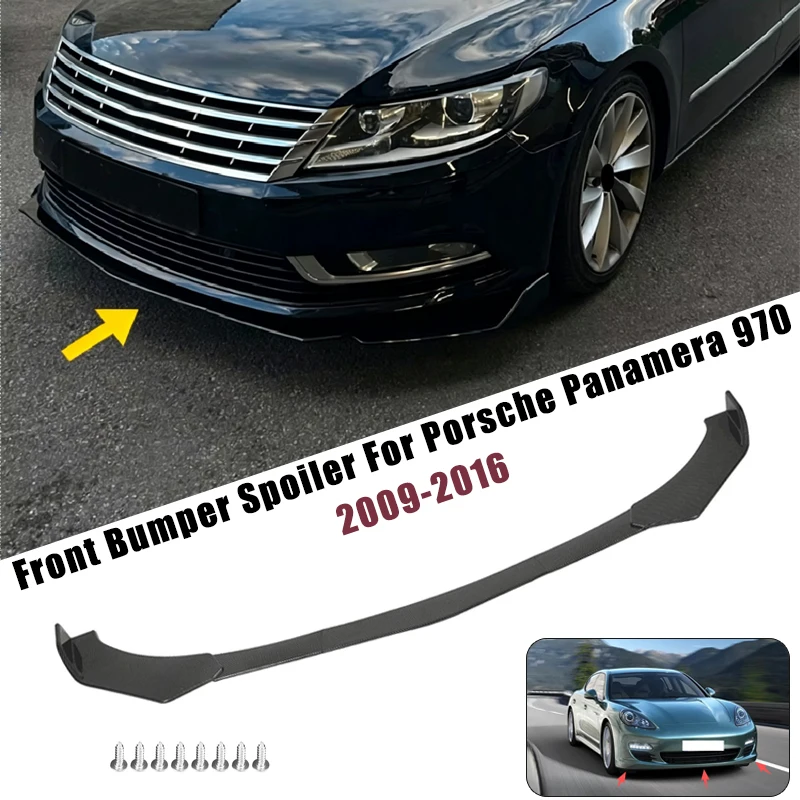 Sport Front Bumper Splitter Spoiler Lip For Porsche Panamera 970 2009-2016 5Pcs Adjustable Sectional Car Tuning Body Kit