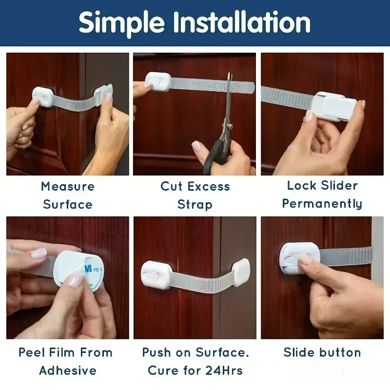 2/4/6pcs Baby Proof Cabinet Locks Multi Purpose Safety Lock Baby Protection Tool Home Anti-pinch Safety Refrigerator Lock