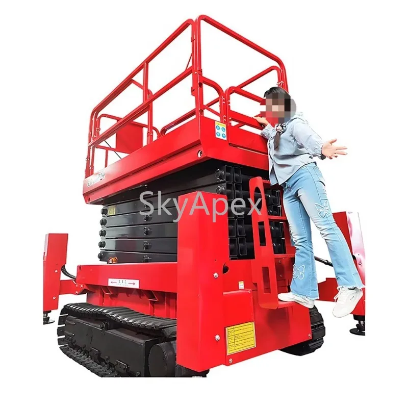 

Large Platform Crawler Tracked Bi levelling Scissor Man Lift Hot Sale Price For Facility Maintenance Building Cleaning Work