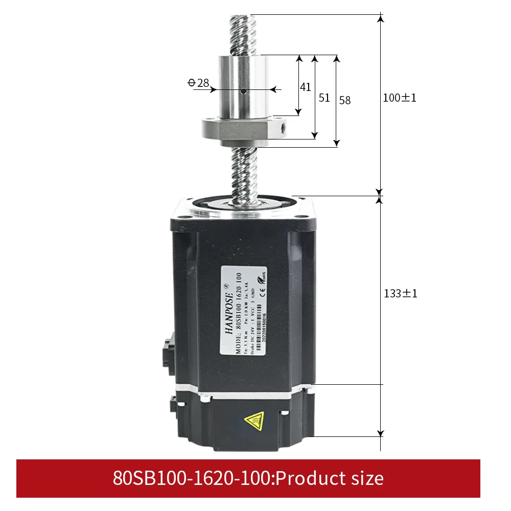 Servo motor ball screw drive kit 80SB100-1620-100 4.8A 3.2N.m ASD275 AC200-240V+3M woodworking cable AC servo motor 1000W