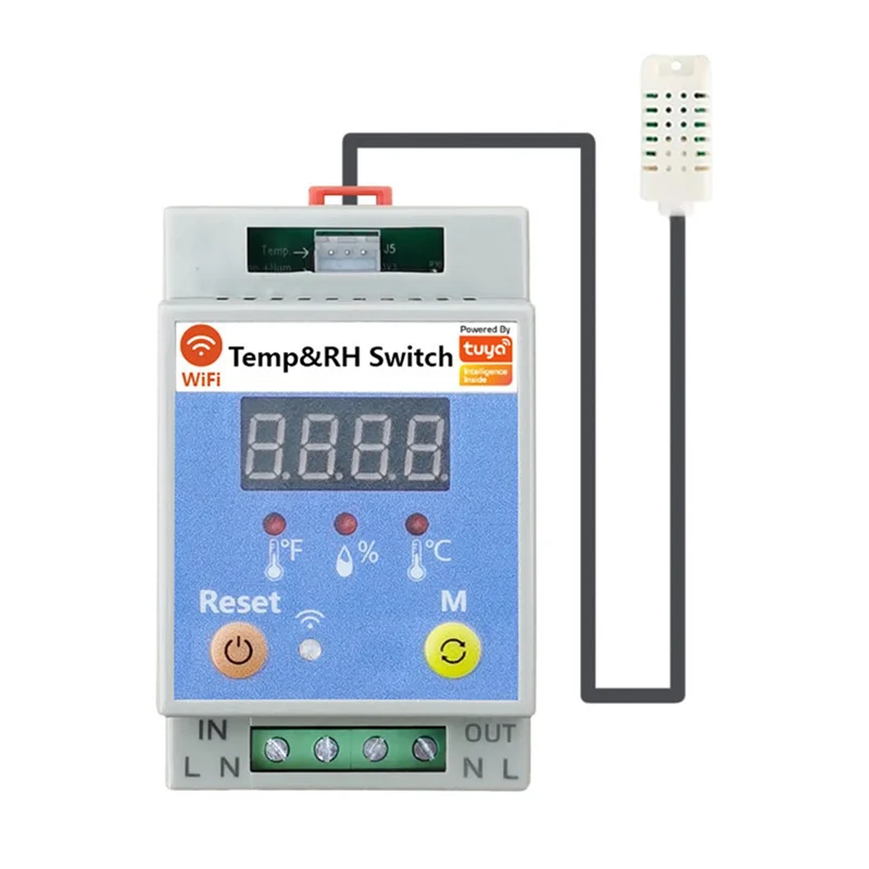 BAAG-Tuya WIFI قطاع دارة ذكي للتحكم في درجة الحرارة والرطوبة والتربة مع شاشة عرض للمراقبة عن بعد صوت Alexa