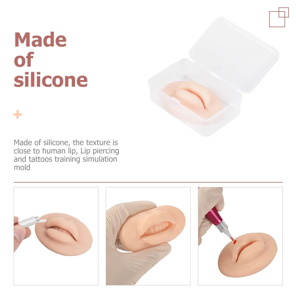 Silicone Prática Lábios, Tatuagens Artificiais, Acessório Falso Portátil, Elástico, 5